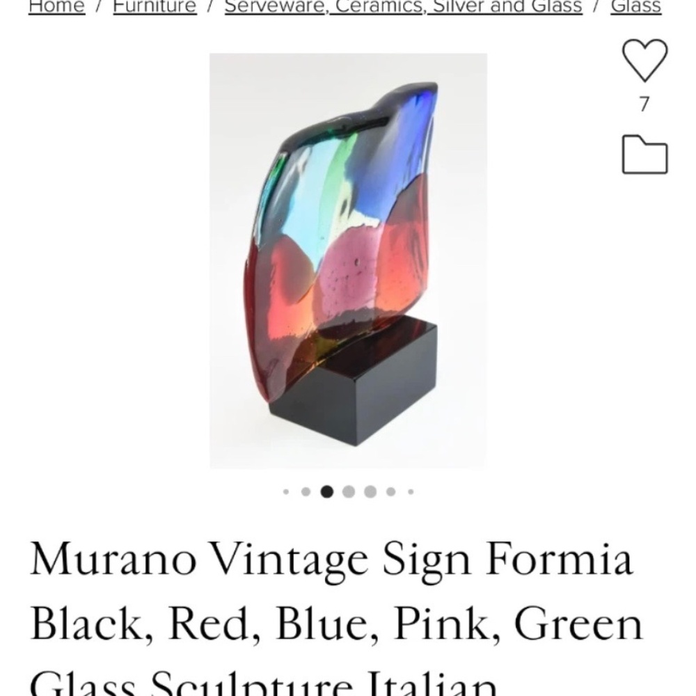Vintage Formia Murano Segno Formia Sculpture Numbered 49 of 500 - Picture 6 of 7